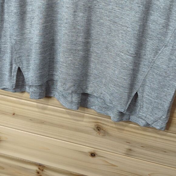 White+Warren Top Womens Small Gray Short Sleeve Ribbed Tee - Picture 3 of 8